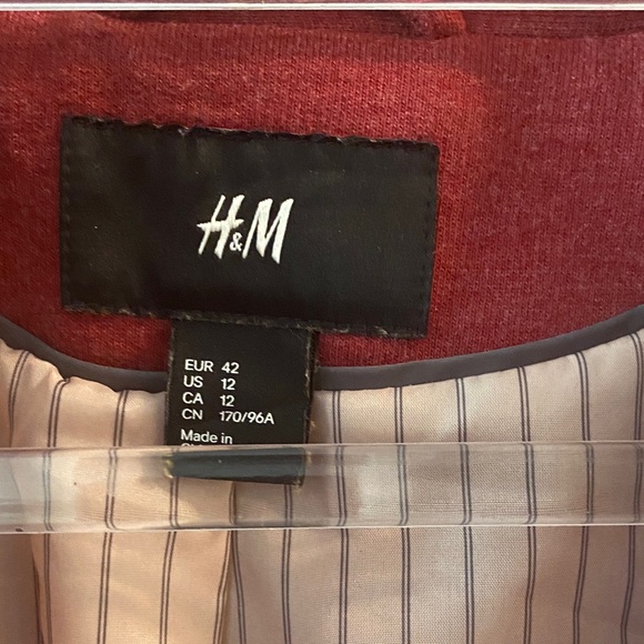 H&M Women's Bold Red Suit Jacket size 12 - Picture 2 of 8